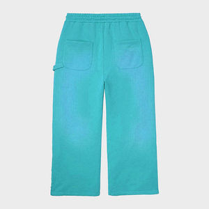 Pantalones de chándal apilados para hombre de alta calidad con piedra lavada con ácido desteñida al sol de estilo informal con bordado de diamantes de imitación - Product Image 2