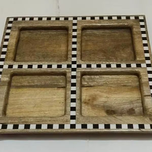 Plateaux de service en bois décoratifs faits à la main de bonne qualité pour le stockage des aliments secs - Product Image 1