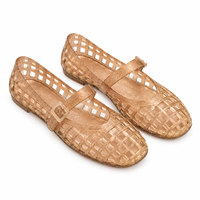 Nouvelle Collection Été – Sandales Plates Tendance à Carreaux Creux et Brides, Style Jelly en PVC avec Boucle et Bout Fermé, Chaussures de Plage et de Marche pour Femme