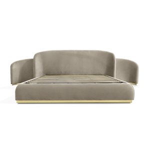 Odette Double <b>Queen</b> King <b>Size</b> Modern Soft <b>Bed</b> Upholstered with Metal <b>Frame</b> Storage Feature for Bedroom Apartment Furniture - Product Image 4