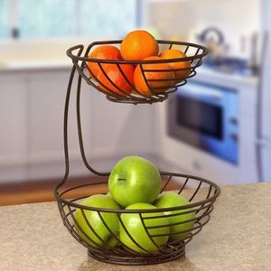 Panier à fruits en métal conçu pour l'organisation de la cuisine à domicile, avec une structure robuste et un style moderne - Product Image 5