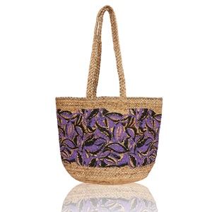 Sac fourre-tout bohème en jute pour femme avec motif floral brodé, bandoulière ouverte, idéal pour l'été, la plage et l'usage quotidien, écologique - Product Image 3