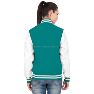 Chaqueta universitaria de algodón personalizada para mujer, ropa de calle elegante, chaqueta universitaria de lana - Product Image 4