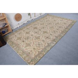 Classique Beige Vert Vintage Tapis Turc 5.6X9.5 pieds Laine Seagrass Latex Support pour La Maison Salon Patchwork pour Les Adolescents - Product Image 2