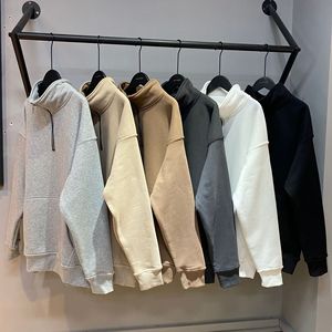 Sudadera en blanco deportiva de invierno unisex, Jersey de algodón 100% de alta calidad al por mayor con cuello alto y media cremallera, sudadera con capucha para hombres y mujeres - Product Image 1