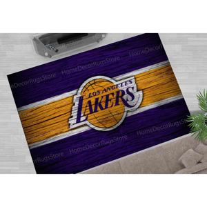 Lakers Themed <b>Printed</b> Rug, Custom Sport Rug for Boy <b>Room</b>,Luxury Velvet Rug - Product Image 1