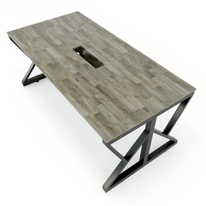KConcept HBKC008-Industrial Design Style 180x90 Small Assembly Iron <b>Footrest</b> Meeting Table - Product Image 1