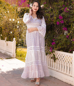 À la mode élégant meilleure qualité Viscose Lurex Designer imprimé longue fête porter les femmes robe - Product Image 1