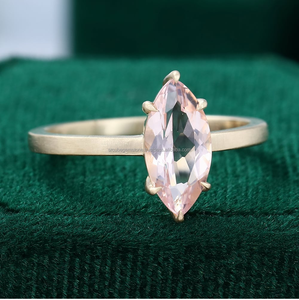 แหวนหมั้นเพชรมาร์คีส์แหวนรัศมี14K โรสโกลด์พร้อมของขวัญสำหรับปาร์ตี้งานแต่งงานโมอิสซาไนต์แบบปรับแต่ง2ct - Product Image 3