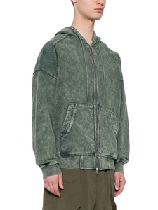 Sudaderas con capucha con cremallera personalizada Chaqueta 100% algodón French Terry Blank Slim Fit Full Zip up Vintage Acid Wash Sudaderas con capucha desgastadas para hombres - Product Image 6