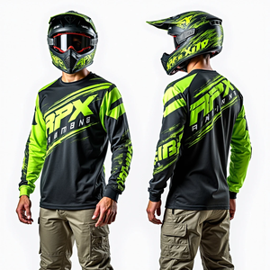Camiseta de moto de cross personalizada para hombre, camiseta de carreras de manga larga estilo Motocross, ropa cómoda para montar transpirable - Product Image 4