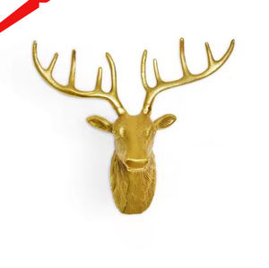 Sculpture décorative de tête de cerf finie par argent pour le décor à la maison d'hôtel et de restaurant - Product Image 2