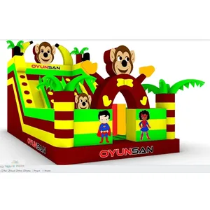 High Grammage <b>PVC</b> <b>Tarpaulin</b> Inflatable Monkey Playground Toy Slide for Kids - Product Image 2