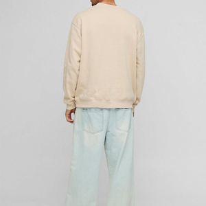 เสื้อสเวตเตอร์คอกลมแขนยาวสำหรับผู้ชายเสื้อสเวตเตอร์คอกลมแขนยาวโอเวอร์ไซส์แบบลำลองมีสไตล์ - Product Image 3