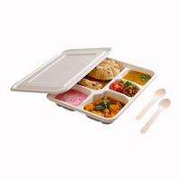 Boîte à lunch jetable en bagasse de canne à sucre biodégradable 3 à 5 compartiments vente en gros