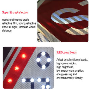 تاجر 12v 5w سعر علامة السلامة المرورية وامض مثلث شمسي للطريق الألومنيوم 48 بوصة أدى علامات تحذير العائد - Product Image 2
