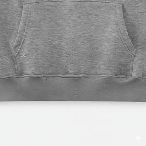 2026 Hotselling Custom Logo <b>Men's</b> Heavyweight Solid <b>Grey</b> Winter Anti-Pilling 100% Cotton Lined Oversized Pullover Hoodie - Product Image 5