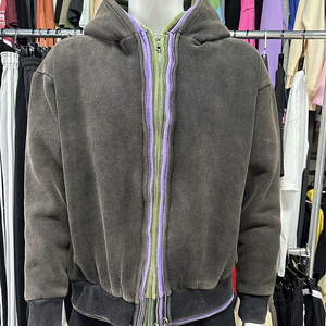 เสื้อฮู้ดซิปสามชั้นสไตล์วินเทจสำหรับผู้ชาย ยี่ห้อ Manufacturer ผ้าฝ้าย 100% สตรีทแวร์ Y2K ขายดีสำหรับฤดูหนาว - Product Image 3