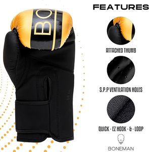 Gants de boxe en cuir de vachette personnalisés avec logo, très demandés, de haute qualité, à lacets, pour adultes, pour l'entraînement - Product Image 3