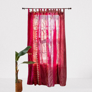 Cortinas Opacas de Algodón Hechas a Mano Estilo Bohemio Hindú para Decoración del Hogar y Ventanas, Ligeras, Vintage, con Bolsillos para Varillas - Product Image 1