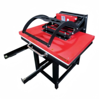 Mesin Press Panas Manual Format Besar 80x100cm Terlaris, Mesin Press Transfer Panas Tekanan Tinggi 60x80cm untuk Pencetakan Tekstil