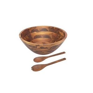 Cuenco de fruta de pedestal de madera hecho a mano, boca ancha redondo de cuenco de almacenamiento elevado, vajilla para uso doméstico y fiestas - Product Image 1