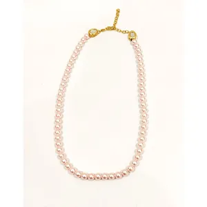 Kundan and Pink Pearl <b>Set</b> Exquisite Kundan Worked Pink Pearl Necklaces - Product Image 2
