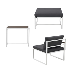 Ensemble de patio extérieur direct d'usine avec coussin de siège de 7cm cadre en métal meubles OEM vente en gros de style Bari du Vietnam - Product Image 1