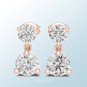 Pendientes de Racimo Redondos Certificados para Uso Diario y Ocasiones Especiales, Diseño de Joyería Elegante para Bodas y Fiestas - Product Image 3