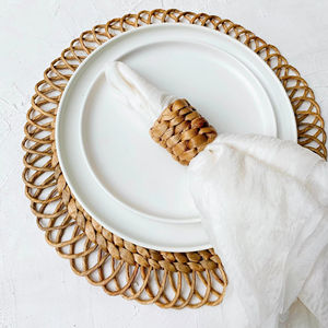 Boho Flower Natural <b>Placemats</b> Eco friendly products Made in Vietnam Table decoration <b>Woven</b> <b>Placemat</b> Wholesale - Product Image 4