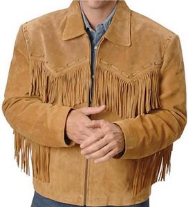 Chaqueta Vaquera de Cuero Sintético de Alta Calidad al por Mayor, Color Marrón con Flecos, Chaquetas Vaqueras Unisex, Chaquetas con Logotipo Personalizado - Product Image 1