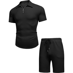 Ensemble short et t-shirt d'été pour hommes avec logo personnalisé de haute qualité imprimé décontracté en coton tricoté de style solide pour le jogging - Product Image 6