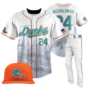 Maillots de baseball personnalisés pour hommes, vêtements de sport tendance, haute qualité, 100% polyester respirant, ensembles imprimés par sublimation - Product Image 6