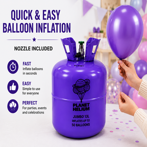 Globos de Helio Impresos con Diseño de Planeta, Cilindro de 13L, Tanque de Acero Desechable de Alta Presión, 3.5kg, Llenado en Europa, Venta al Por Mayor - Product Image 3