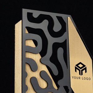 Custom Acrylic Award <b>Trophy</b> - Transparent Recognition & Appreciation <b>Plaque</b> with Wood Base for Corporate Events & Advertising - Product Image 6