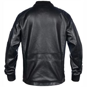 Veste de Moto Unisexe en Cuir pour Hiver 2025 Nouveau Décontracté Slim Fit Épaissie Grande Taille Col Montant Logo Avant en Cuir - Product Image 5