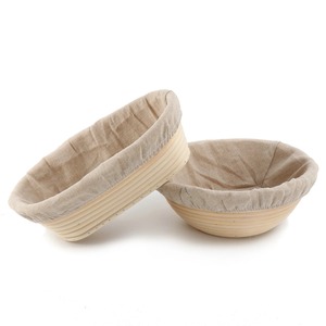 Panier de cuisson en rotin tissé à la main avec doublure en coton à l'intérieur du panier d'épreuvage de forme ovale naturelle - Product Image 4