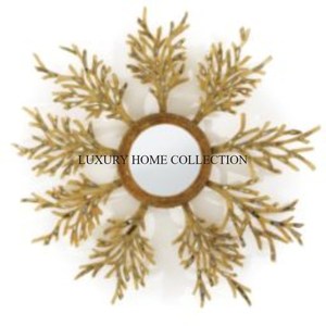 Cadre de miroir mural décoratif en métal antique avec des motifs artisanaux et un luxueux fini bronze ou or pour l'élégance - Product Image 6