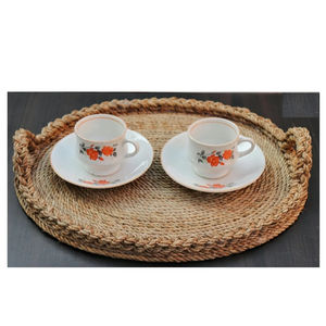 Bandeja de servicio de yute hecha a mano de aspecto moderno Venta de fábrica de alta calidad Ramadán elegante para el hogar Hotel Cocina Uso de servicio - Product Image 1