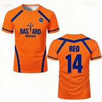 Nouveau maillot de football de futsal REO Blue Lock Anime Munich Summer pour enfants/adultes, t-shirt décontracté à manches courtes pour le sport