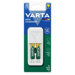 เครื่องชาร์จแบตเตอรี่วาร์ต้าขนาดเล็ก 4 ช่อง สำหรับแบตเตอรี่ AA AAA 230V พร้อมอะแดปเตอร์ไฟบ้าน และแบตเตอรี่ขนาด AA จำนวน 2 ก้อน - Product Image 2