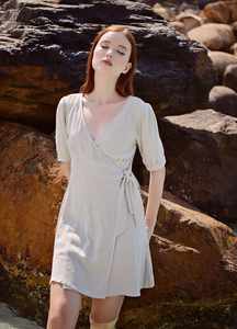 Robe longue de style kimono pour femme en gaze de lin doux Robe de mariée pleine longueur Relax Fit Manches longues Taille naturelle Lavable - Product Image 6