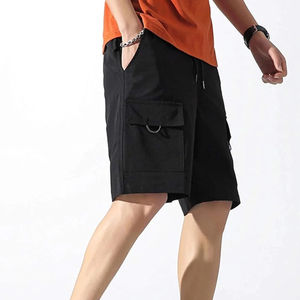 Nouveau short cargo décontracté pour homme, respirant, écologique, à motif uni, taille élastique mi-haute, en toile, style urbain - Product Image 2