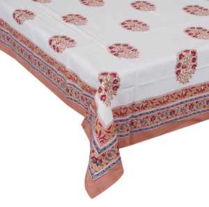 Hecho a mano Floral algodón bloque impreso mesa de comedor cubierta encaje vinilo Material para decoración del hogar bodas fiestas restaurantes al aire libre - Product Image 1
