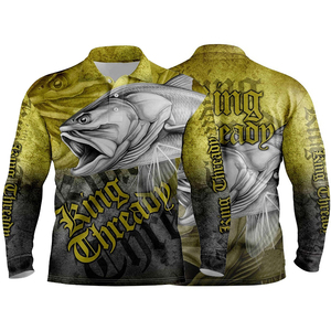 Polos de pesca para hombre de poliéster 100% de alta calidad, ropa deportiva impresa personalizada UPF 50, diseño transpirable - Product Image 1