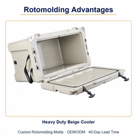 Moule de rotomoulage personnalisé OEM ODM pour glacière robuste beige avec coins métalliques, fabrication directe usine