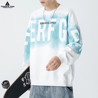 Sudadera de Forro Polar de Alta Calidad para Invierno, de Dos Tonos, Manga Larga, Cuello Redondo, Talla Grande, con Logotipo Bordado Personalizado, Deportiva para Hombre
