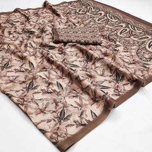 Exclusivo diseñador Look Saree con elegante blusa estampada Sari elegante étnico última moda Indian Boutique Party Wear - Product Image 1