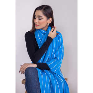 Chal Largo de Poliéster con Rayas Jacquard para Mujer W-AP-22-324770 - Accesorio Elegante y con Estilo - Product Image 1