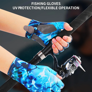 Nuevos Guantes de Pesca Transpirables de Medio Dedo con Estampado por Sublimación, Unisex, para Uso en Exteriores de Verano - Product Image 4